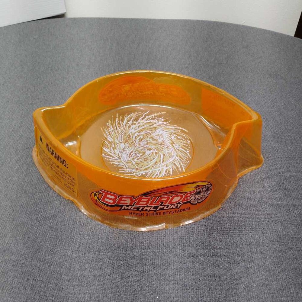 Hasbro Beyblade Metal Fury Hyper Strike Beystadium Arena Orange Plastic Clear